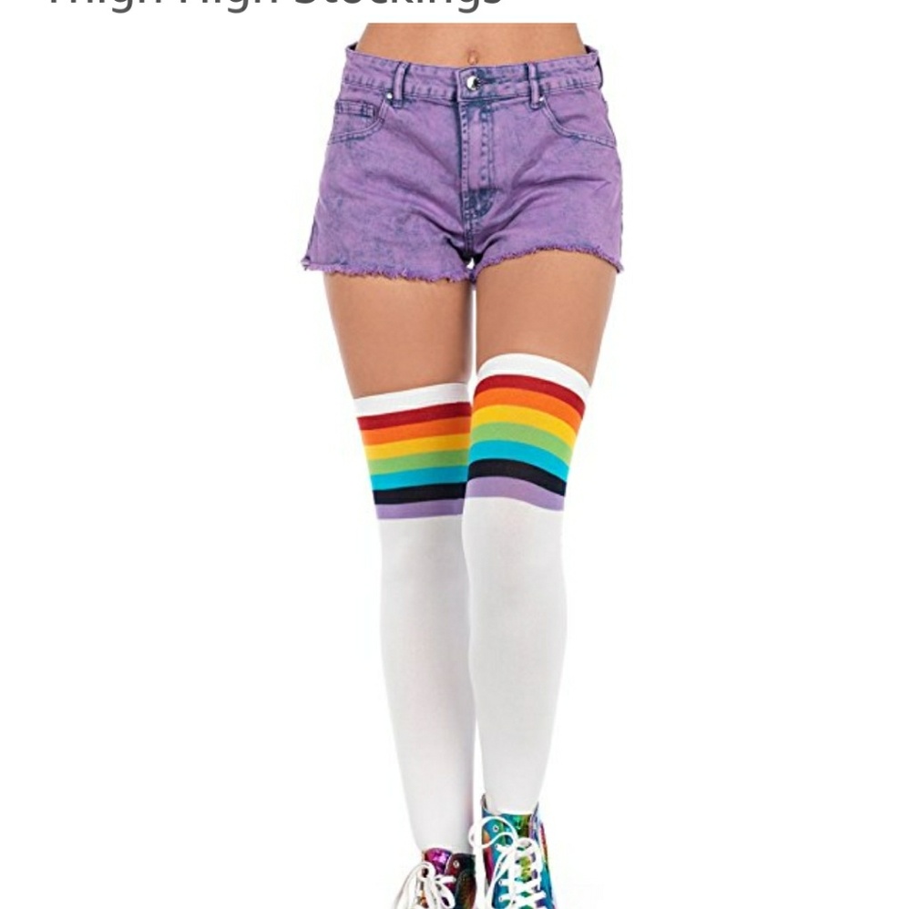 Thigh High Baseball White Stockings!!